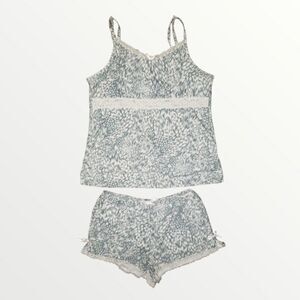 Kathryn gray leopard pajama short set Lounge wear small